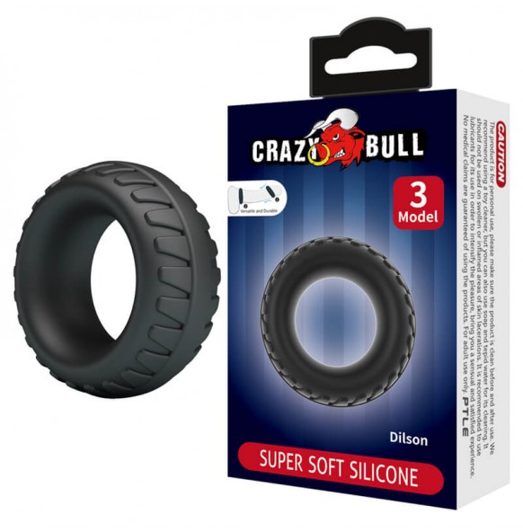 CRAZY BULL - Dilson Super Soft Silicon Male Delay Cock Rings (Model 3)